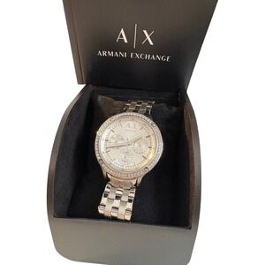 Armani Exchange AX5401 Stainless Steel Silver Crystal Chronograph Women's Watch